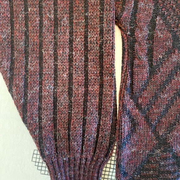 Vintage 80's Leo Chevalier Sweater XL – Maroon Unisex Grandpa Core Knit - Picture 8 of 10